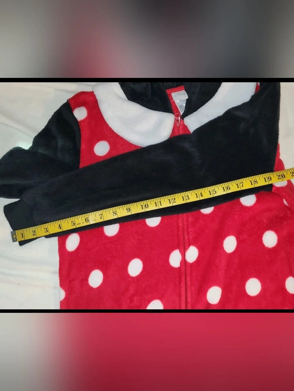Disney Women's Minnie Mouse One Piece PJ Pajama Hooded Fleece M 8-10 Cosplay - Picture 7 of 14